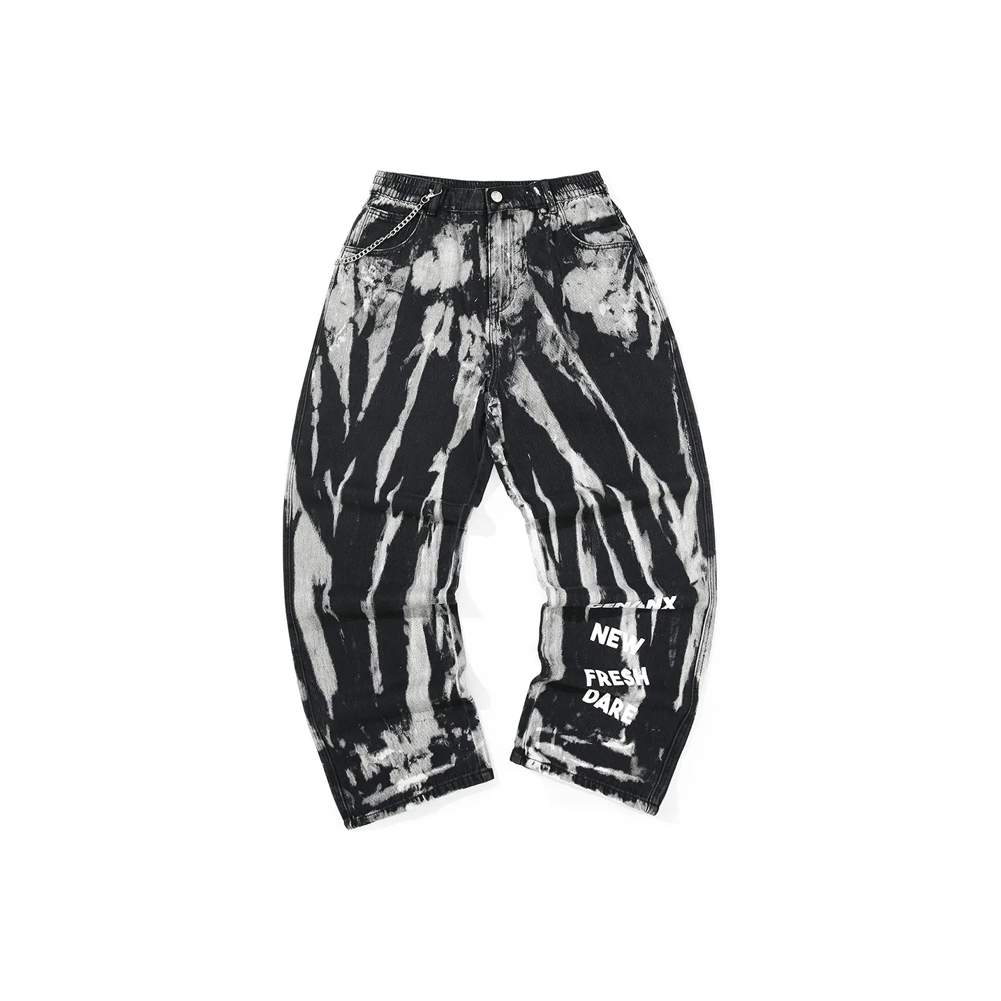 GENANX Прямой крой Брюки Джинсы Унисекс Черный Серый