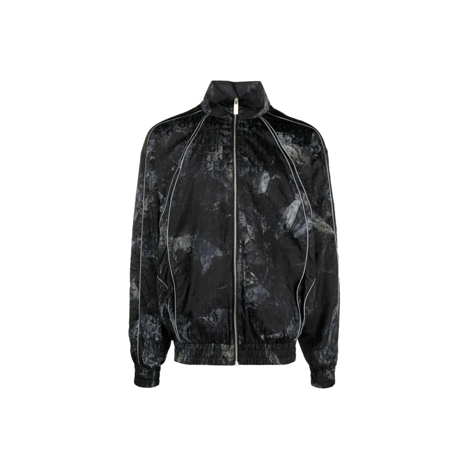 OFF WHITE Off White Crinkled Zip Up Windbreaker Jacket