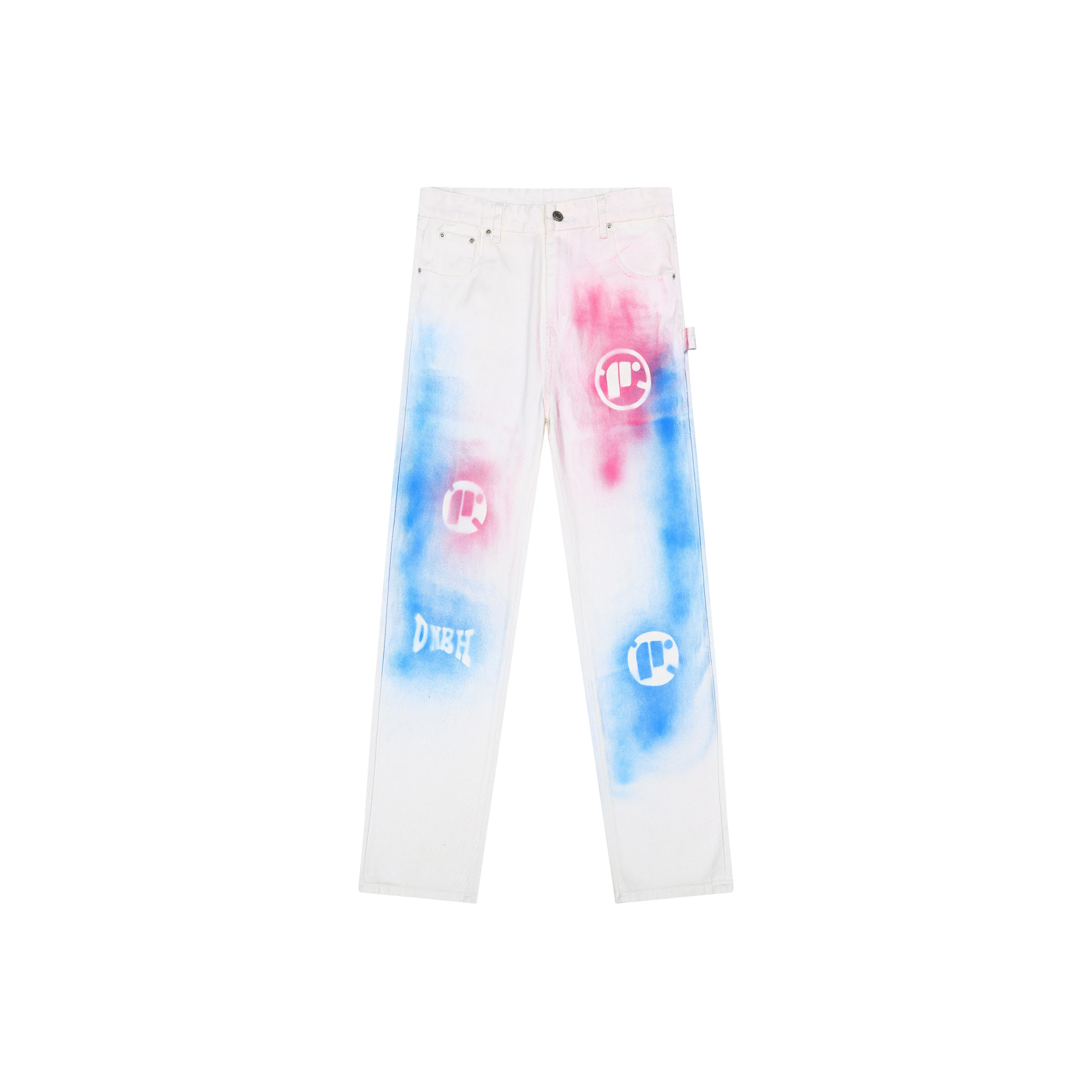 DNBH Straight Fit Casual Jeans Unisex White