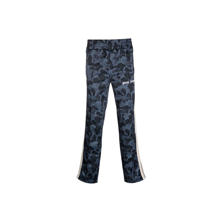 パンツ PALM ANGELS Women Straight Pants PWYB027F24DEN002 Blue Palm Angels Baggy jeans with jungle insert | TheDoubleF