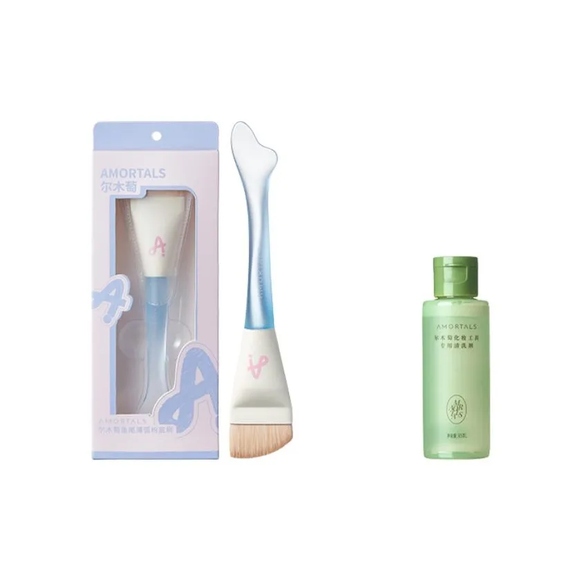 AMORTALS Рыбка Ласточкин хвост Тонкий Arc Foundation Щетка Очиститель Инструмент Набор Чистка Щетка+50мл Щетка+65мл
