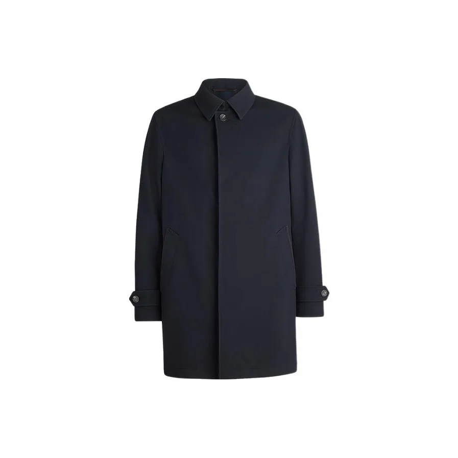 Ermenegildo Zegna Trench Coats Men's Marine Blue