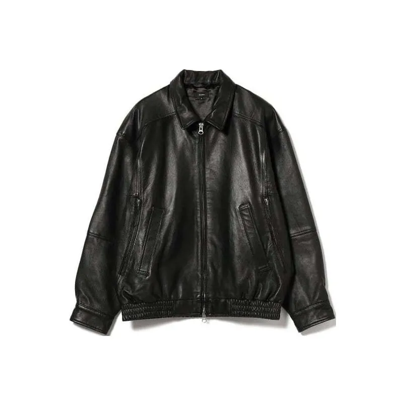 Beams SS24 Leather Jacket Unisex Black
