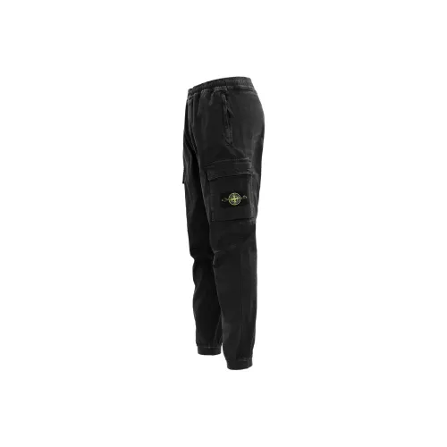 STONE ISLAND Petroleum Черные Мужские Брюки Карго