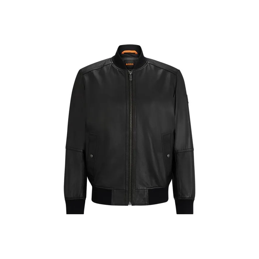 HUGO BOSS FW23 Leather Jacket Men's Black
