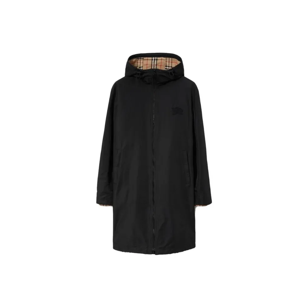 Burberry Checked hood Long sleeve Coat