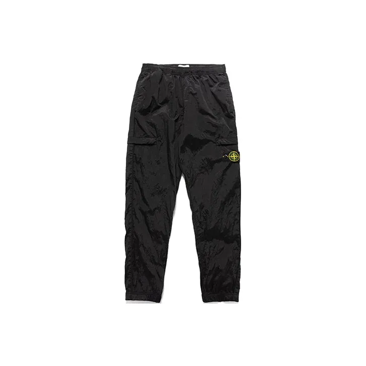 STONE ISLAND SS23 Nylon Meta Knitted Sports Pants Men's Black