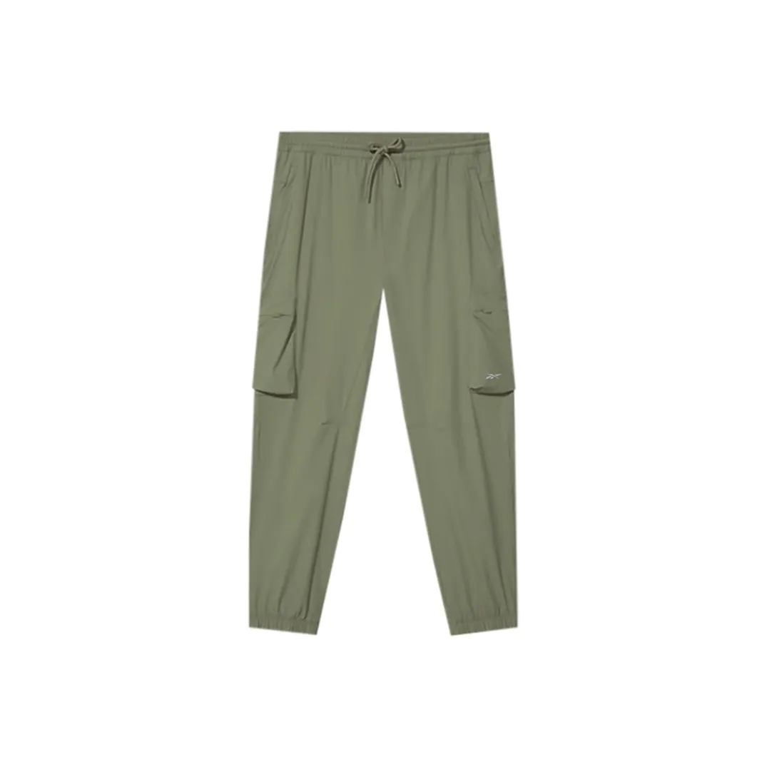 Reebok Вязаные тренировочные брюки мужские зеленые