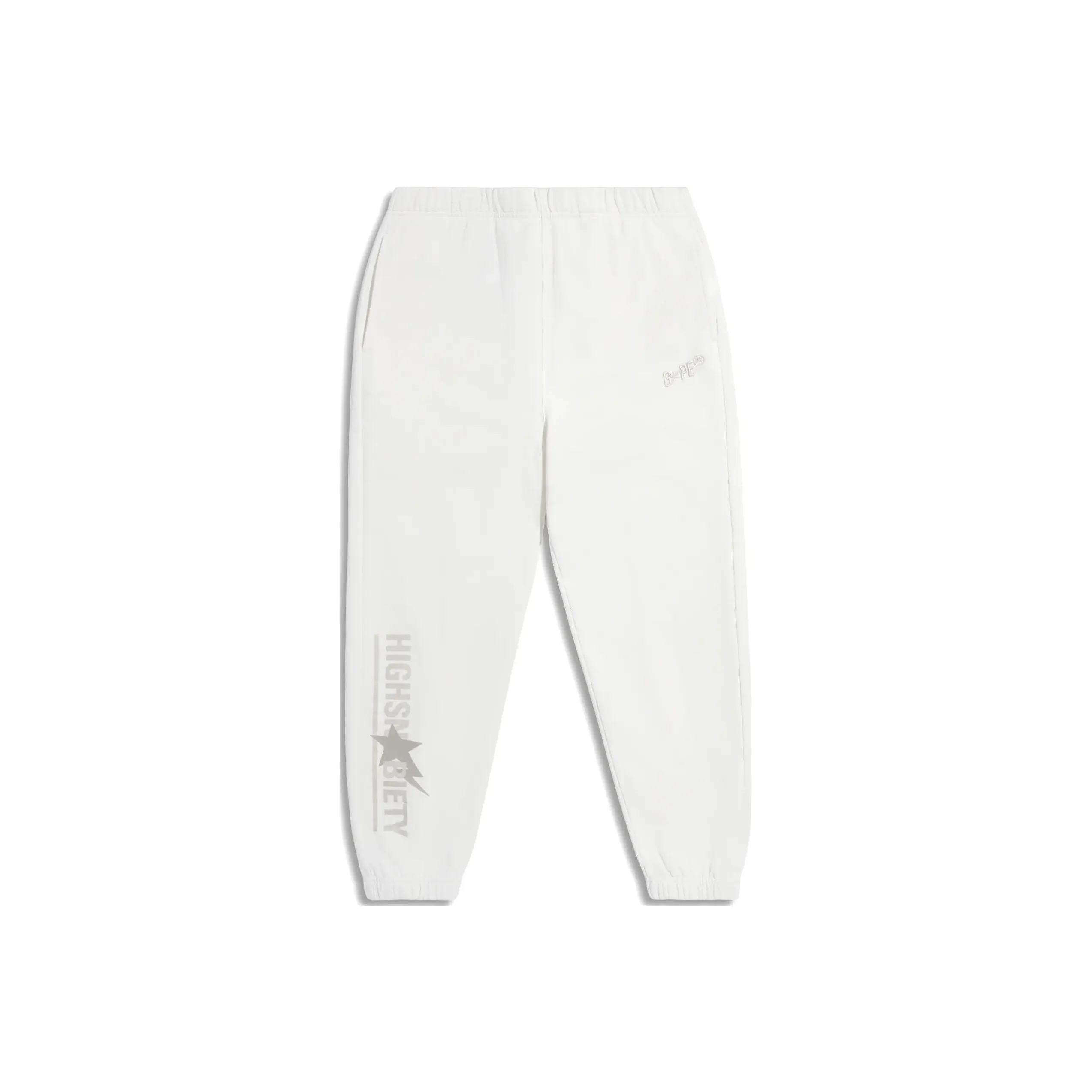 A BATHING APE x HIGHSNOBIETY FW23 Knitted Sports Pants Men's Ivory White