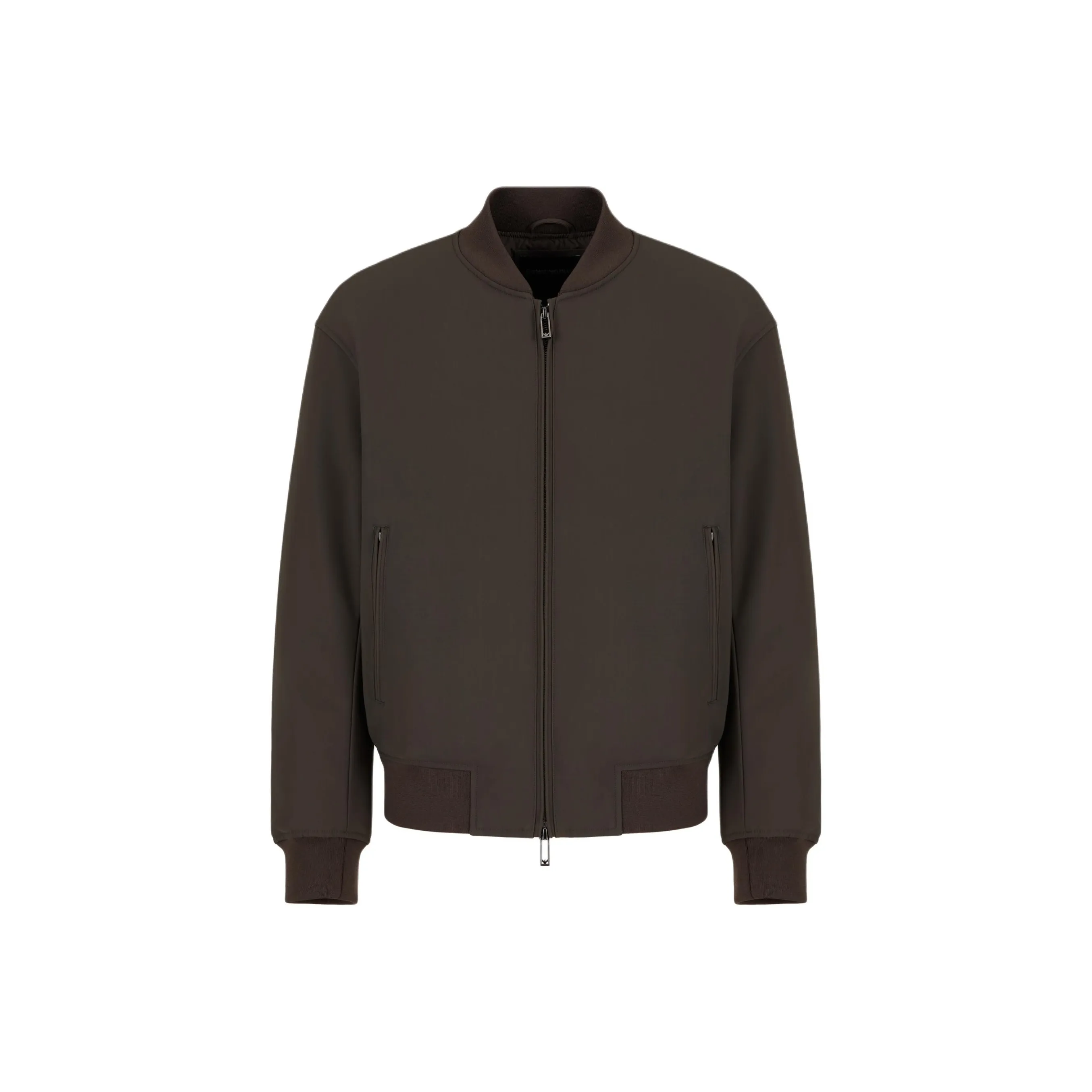 EMPORIO ARMANI Zipped Bomber Jacket In Technical Stretch Nylon