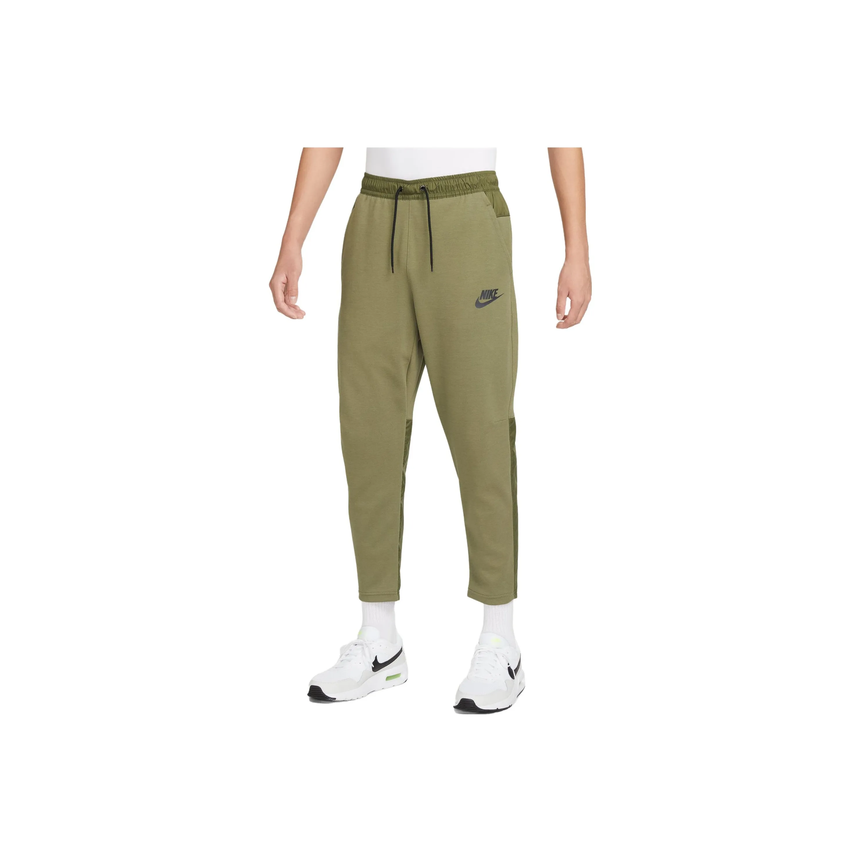 Nike Knitted Sweatpants Men Medium Olive Green/Black