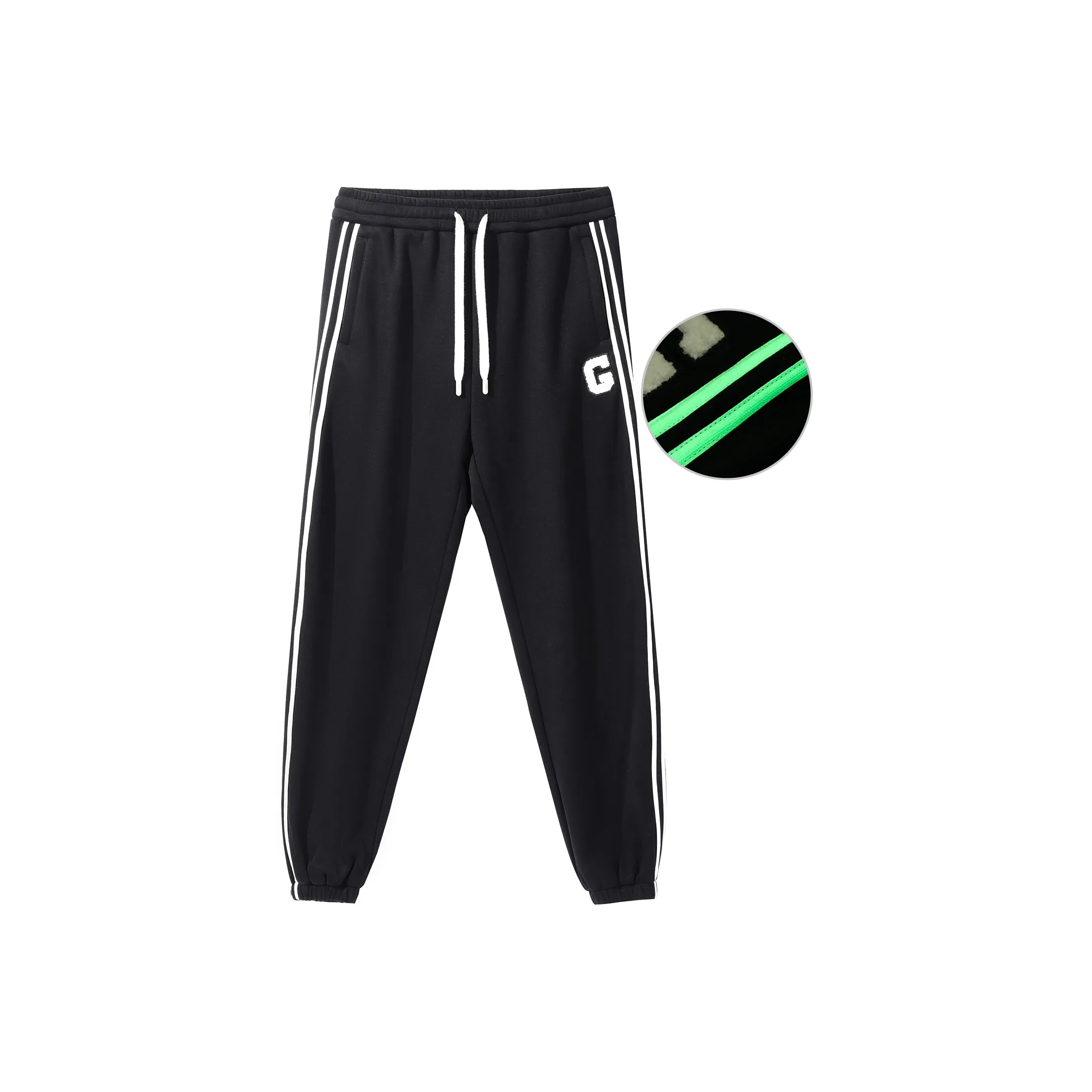 GXXX Трикотажная ткань Светящаяся в темноте Повседневные Спортивные штаны Унисекс Черные