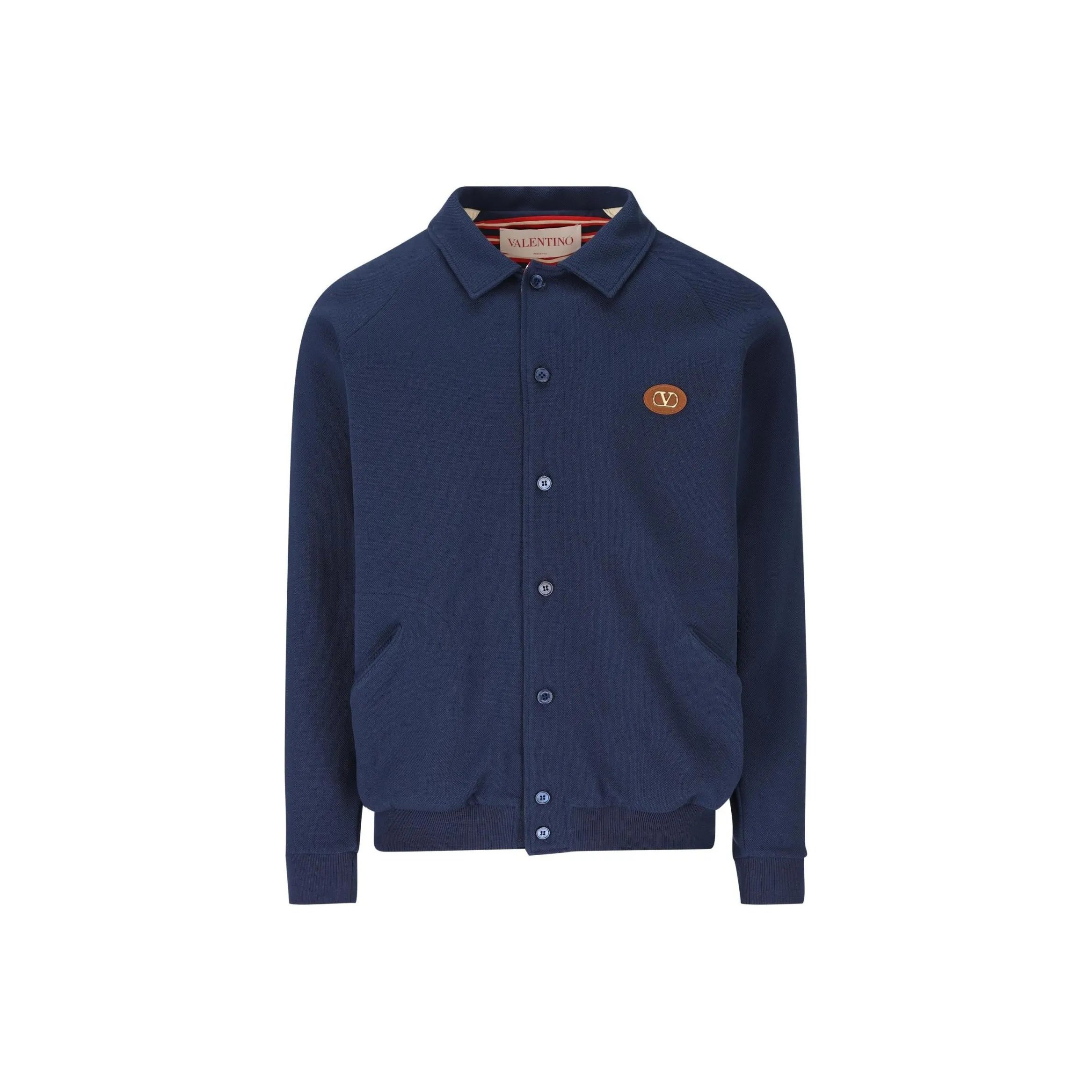 Valentino VLogo Signature Button Up Bomber Jacket