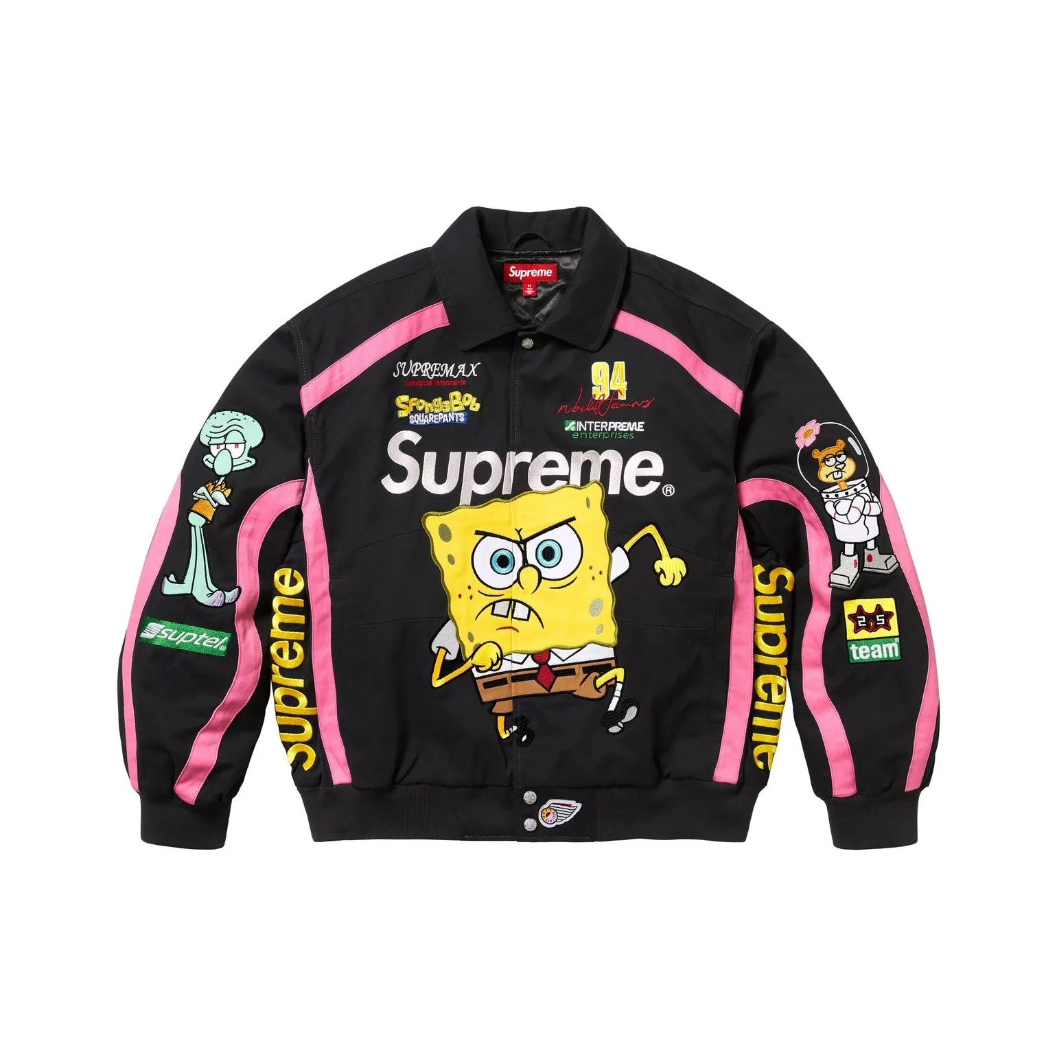 Supreme SpongeBob SquarePants Jeff Hamilton Racing Jacket