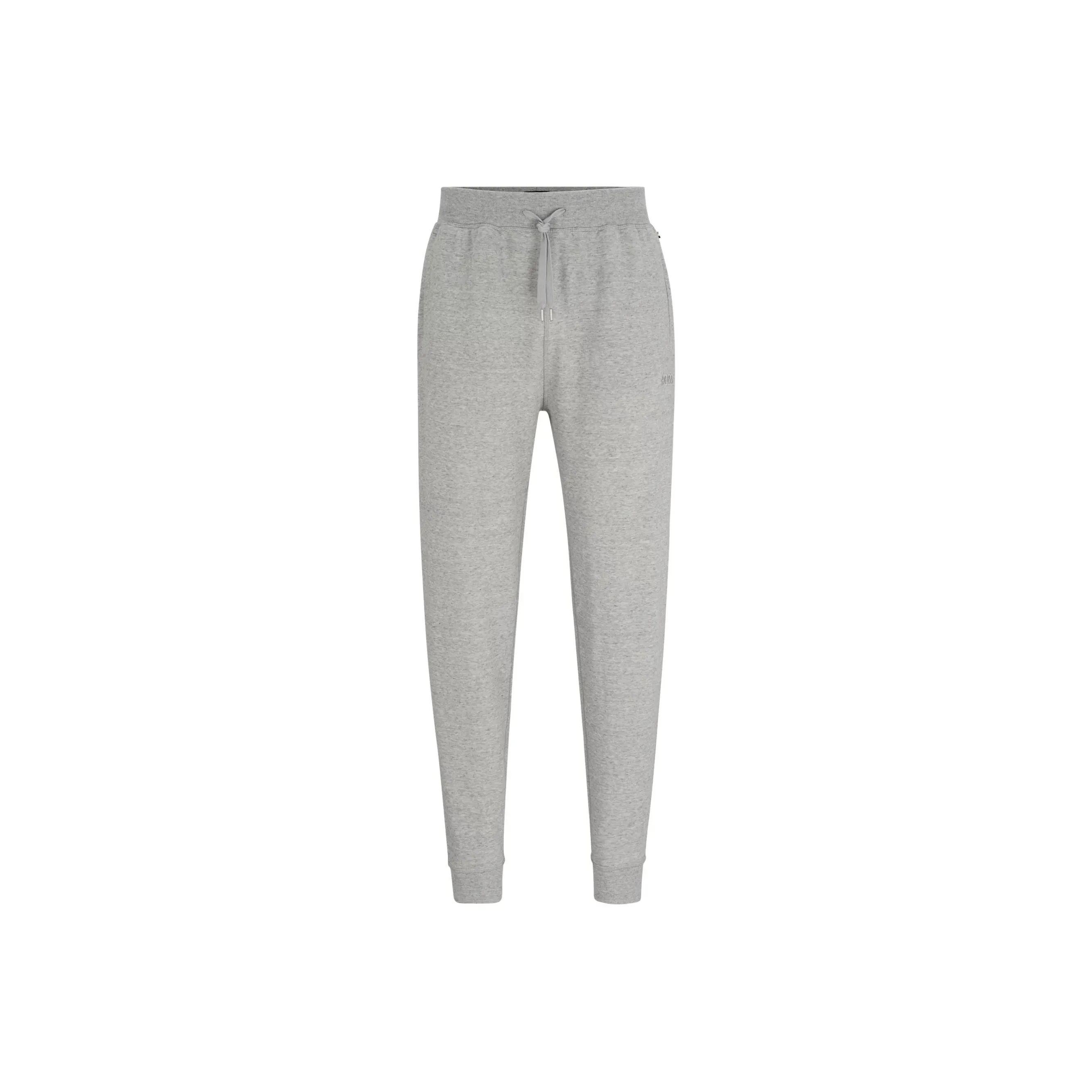 HUGO BOSS Tracksuit Bottoms With Embroidered Logo Knitted Sweatpants Men's Gray