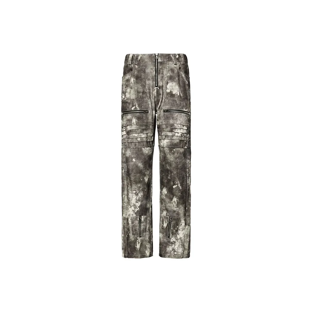 saint laurent high rise straight wool pants