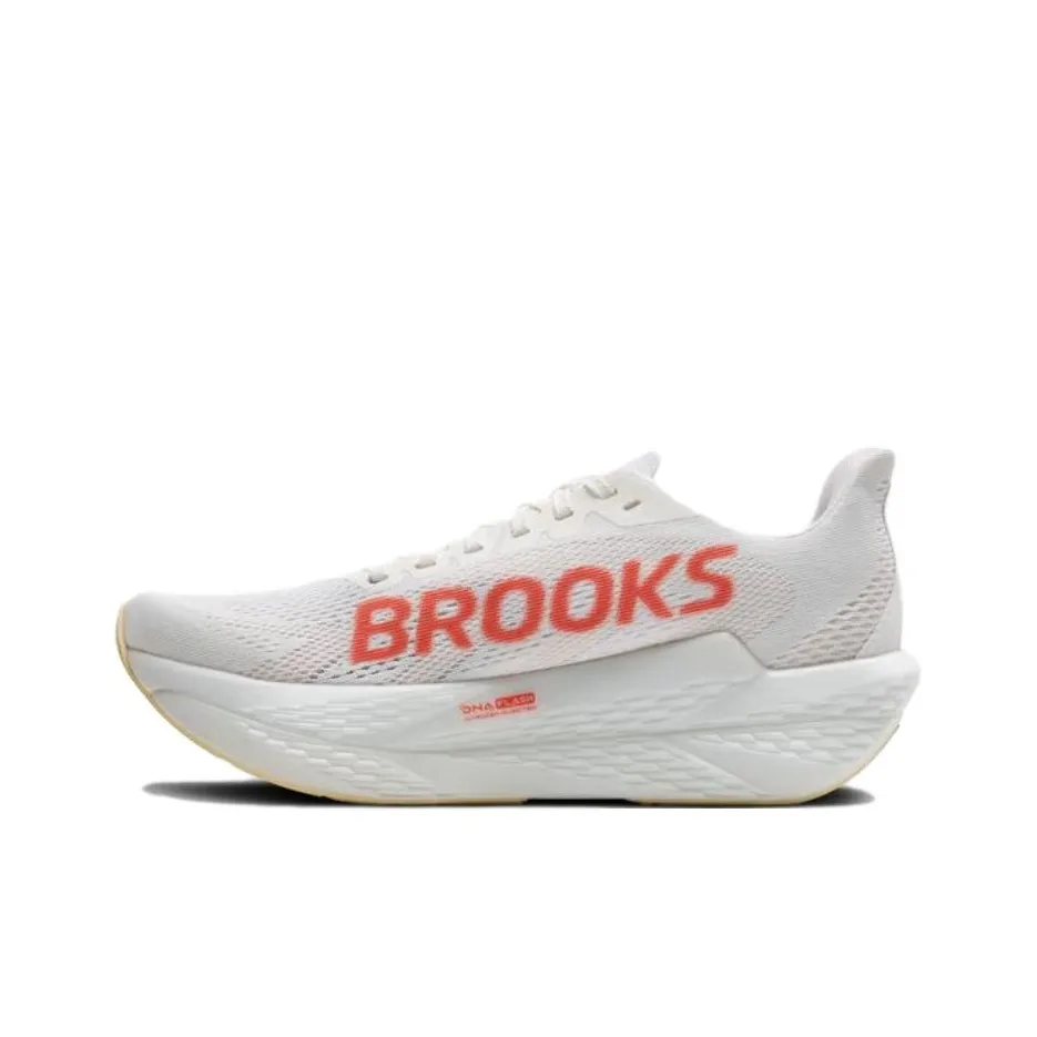 Brooks Hyperion Ma Cushioning Wear-Resistant Low-Top Marathon Running Shoes Women's White Peach