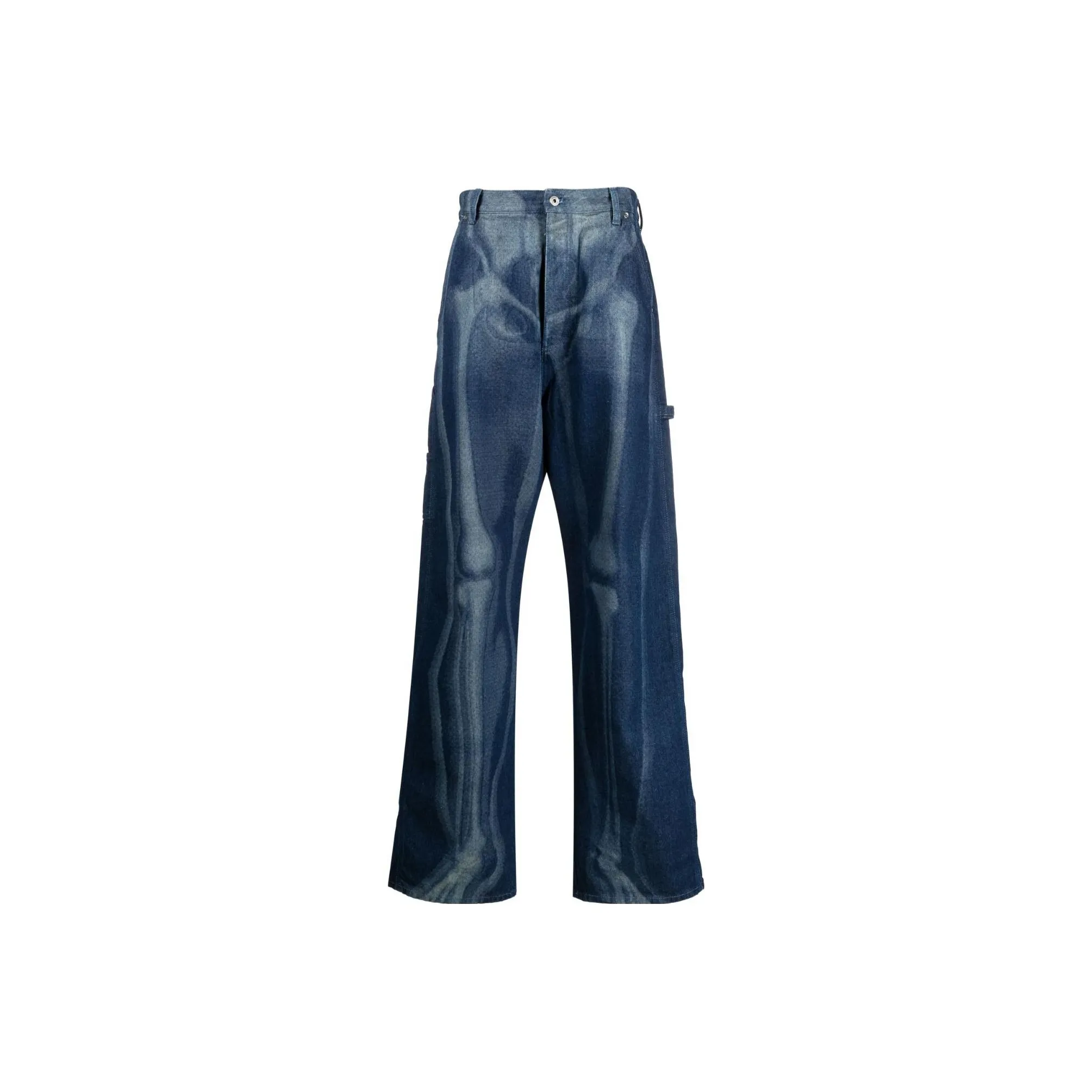 OFF WHITE Logo Patch Wide Leg Jeans