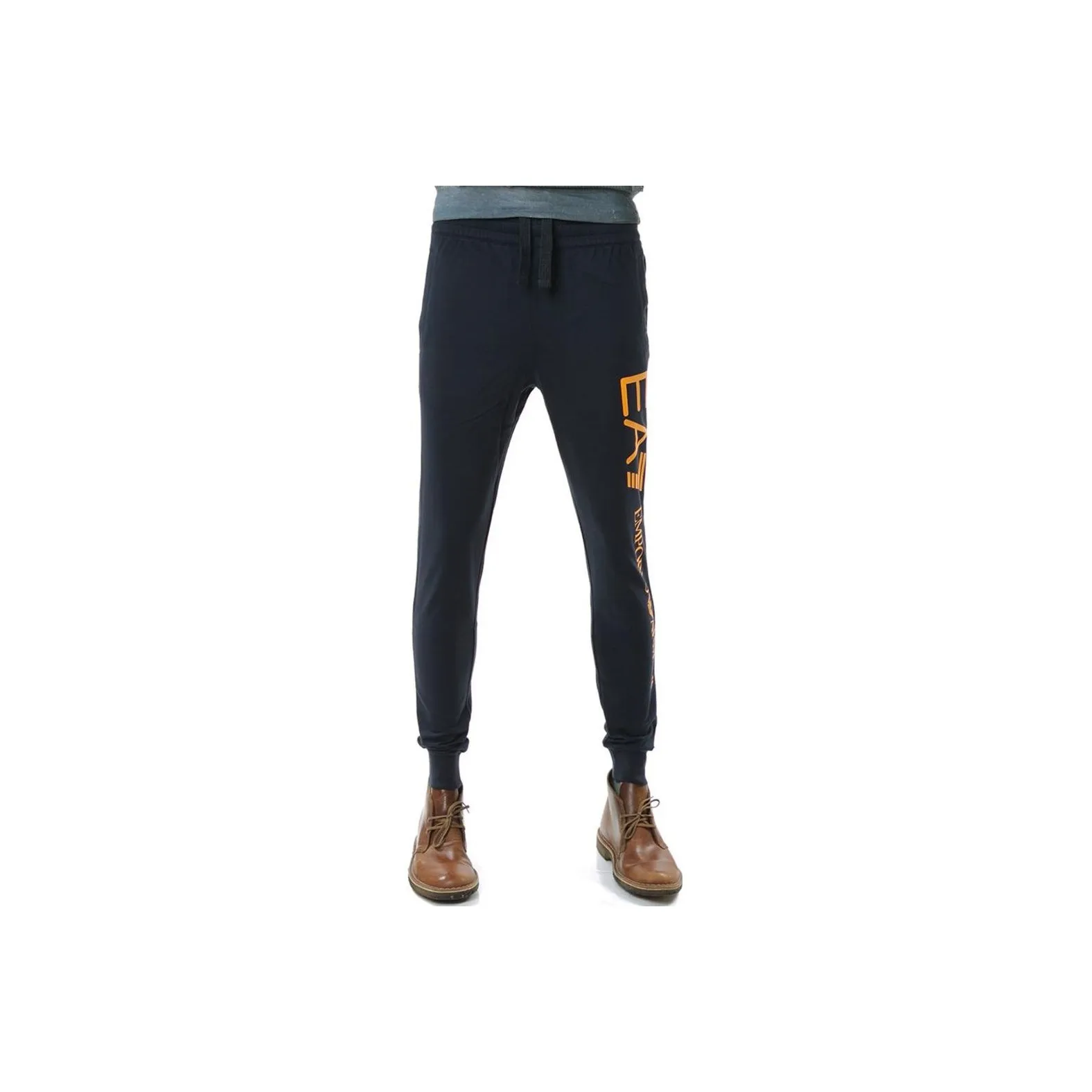 EMPORIO ARMANI EA7 Knitted Sweatpants Men's Night Blue Orange