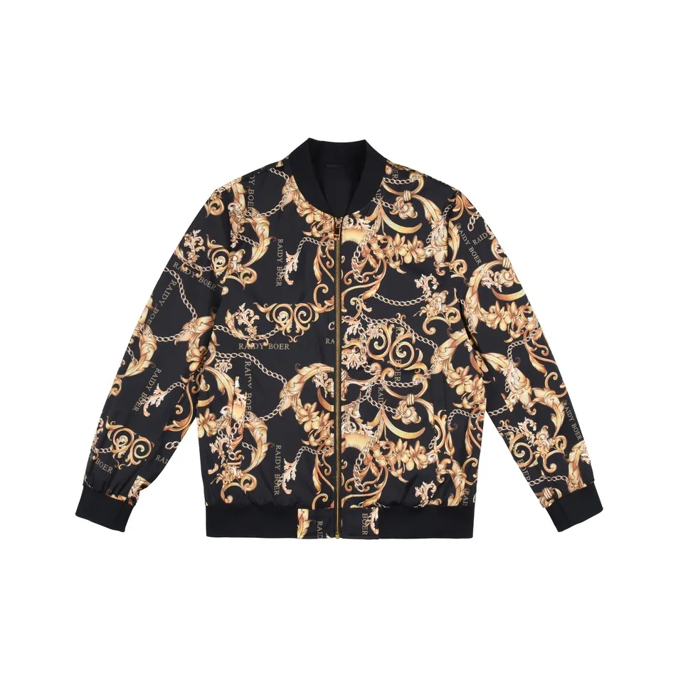 Raidy Boer Куртка Мужская Черная с цветочным узором