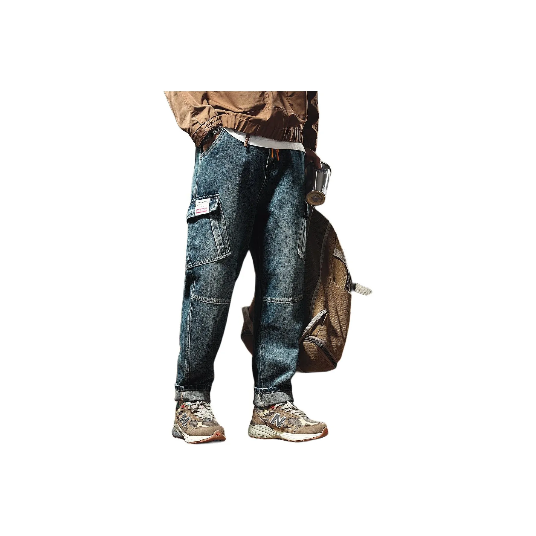 GELANLU Синий Мужской Джинсы