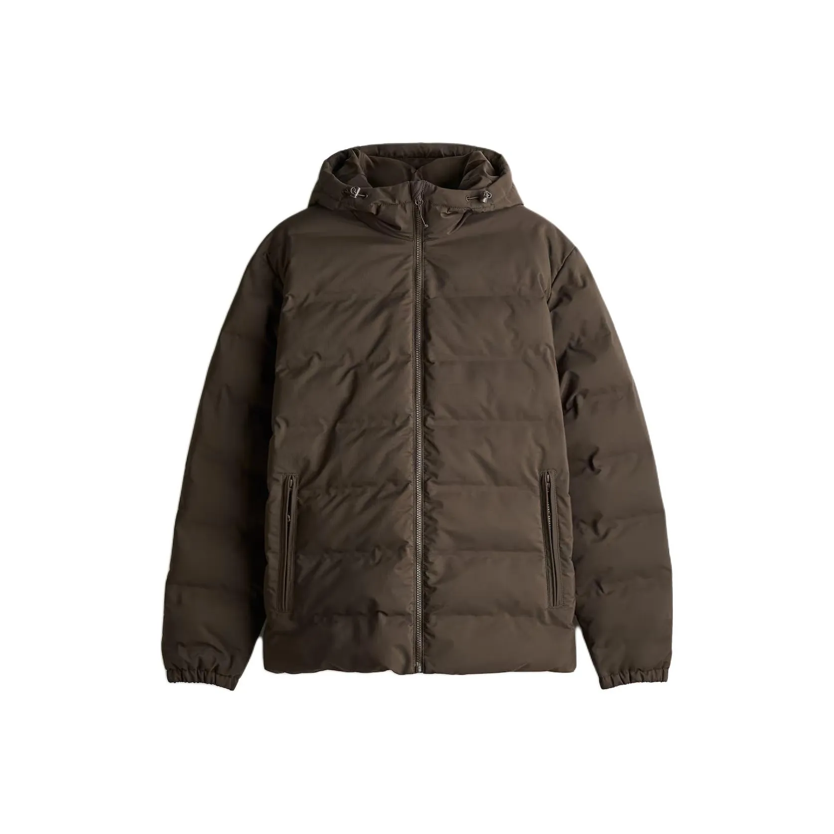 H M Хлопковый пуховик Мужской Темно-хаки Зеленый