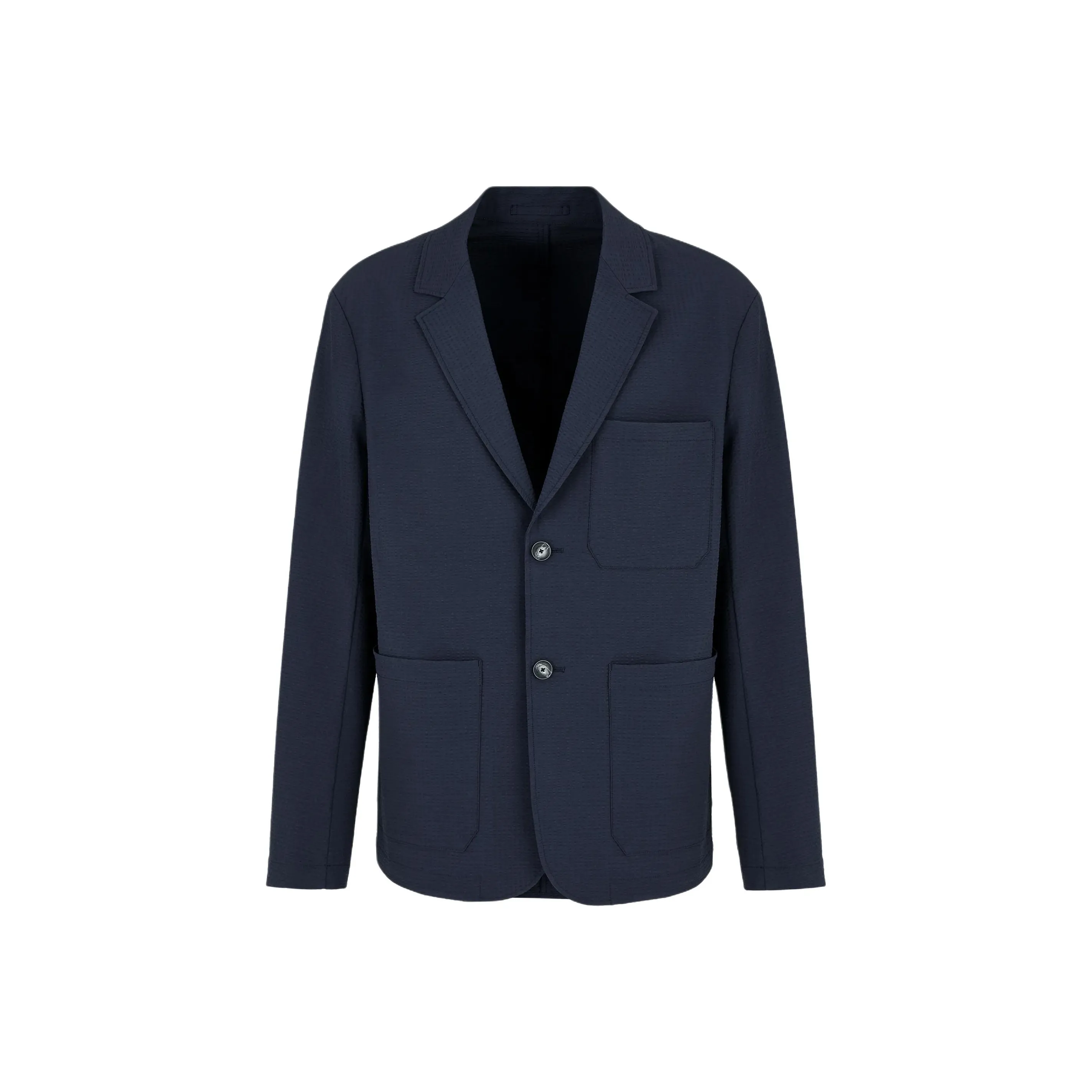 EMPORIO ARMANI Single breasted Jacket In Technical Seersucker Fabric