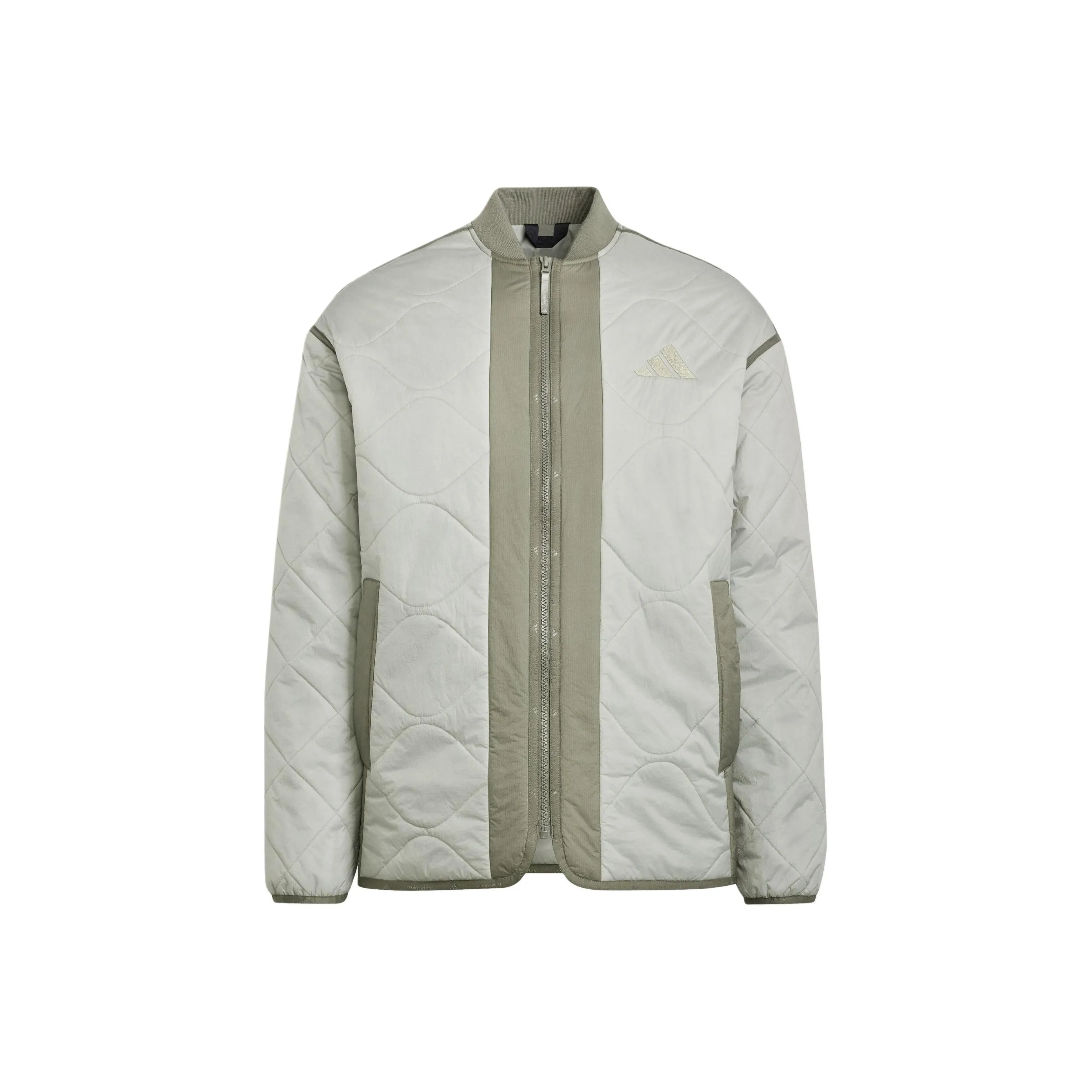 Adidas Легкий Стеганый хлопковый пуховик Мужской Серый Зеленый