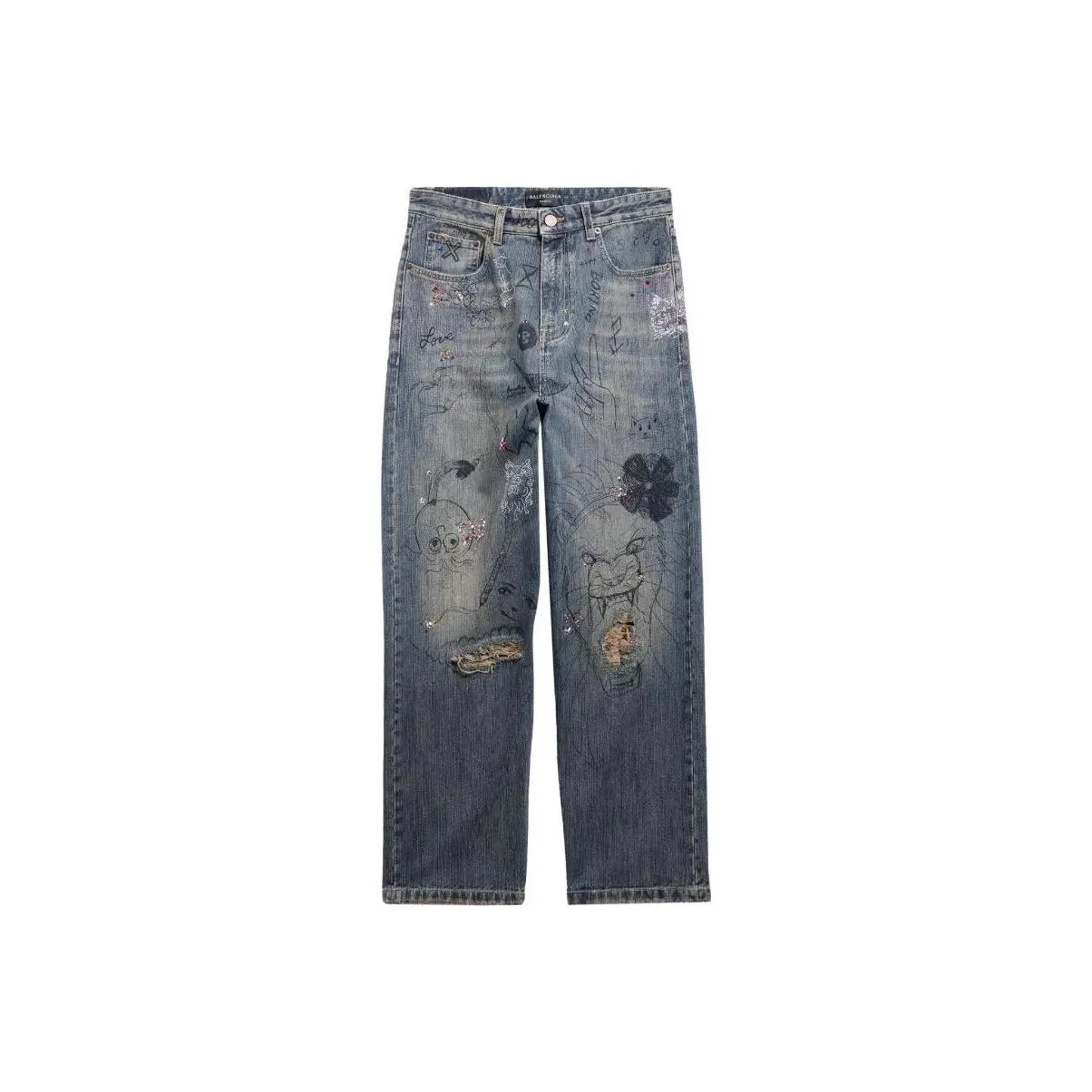 Balenciaga SS23 Jeans Loose Fit Men's Blue