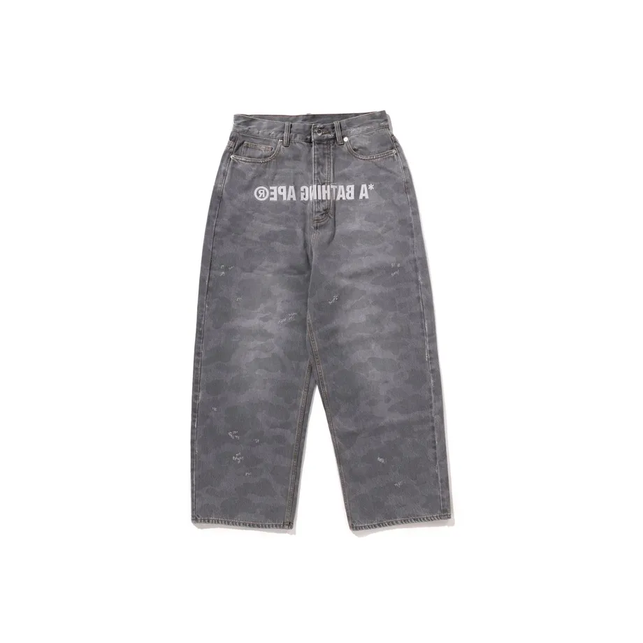 107 cm ceinture-bas du jean 1st Camo Destroyed Loose Fit Denim Pants