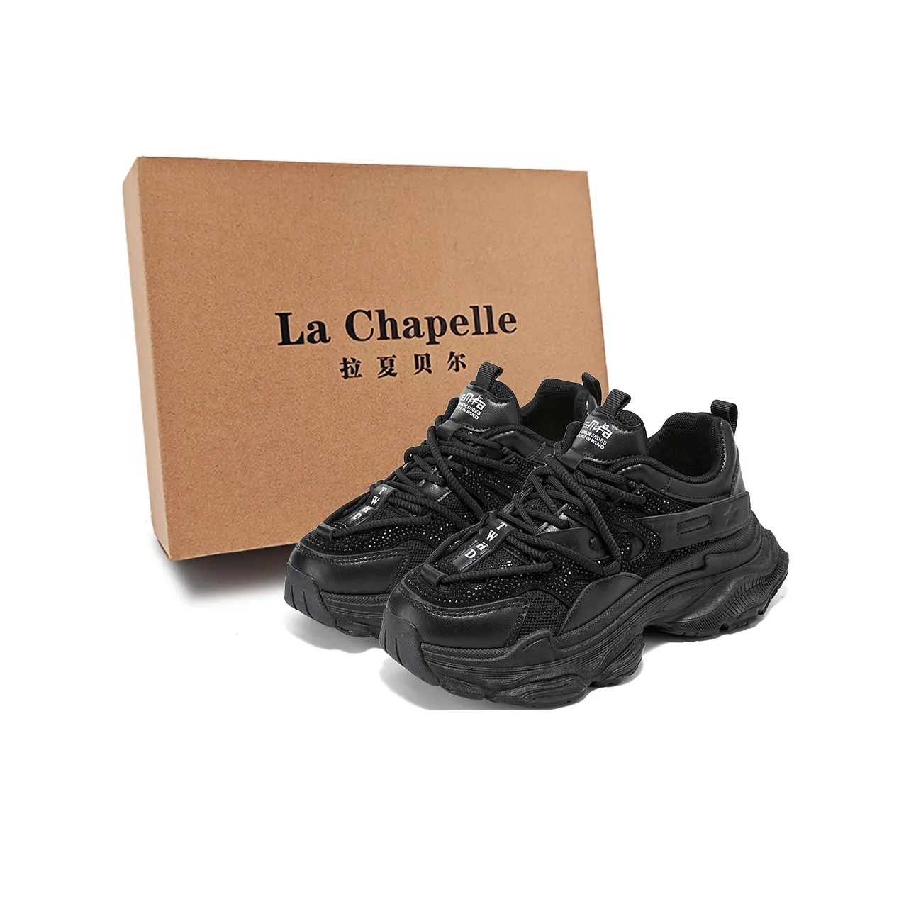 La Chapelle массивные кроссовки Low Top черные женские