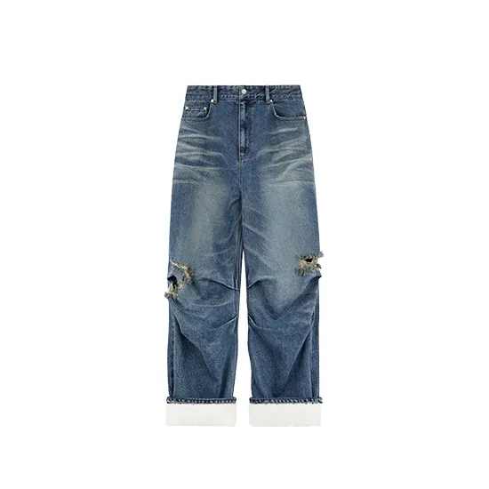 WE11DONE Ripped Straight leg Jeans