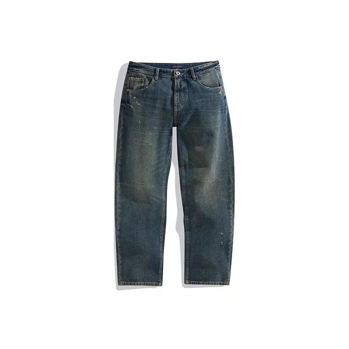 PEACEBIRD MEN Jeans Men's Dark Blue Classic Straight Fit