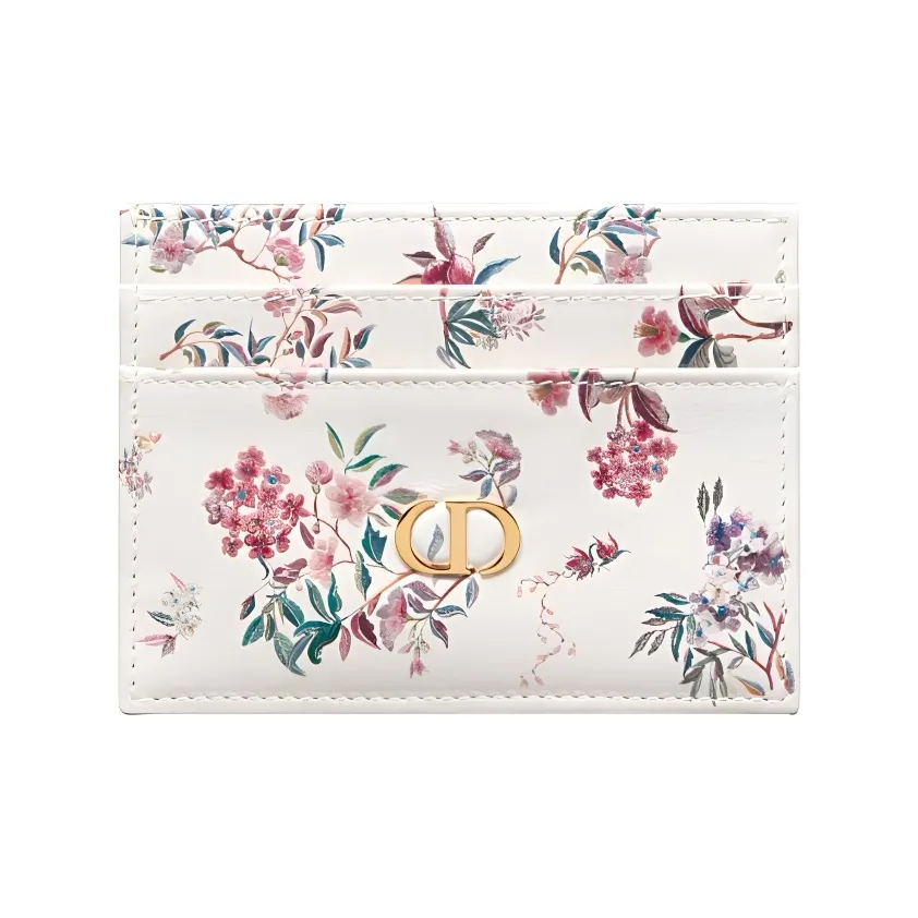 DIOR Caro Коровья кожа Держатель для карт Держатель для карт Женский Молочный белый