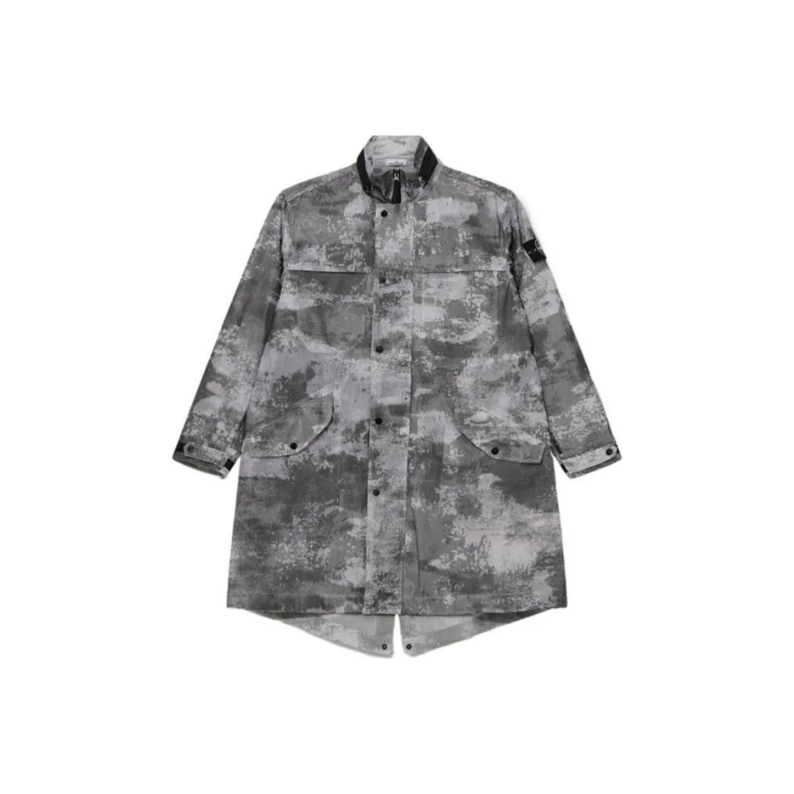 STONE ISLAND Compass Badge High Neck Mesh Overlay Parka