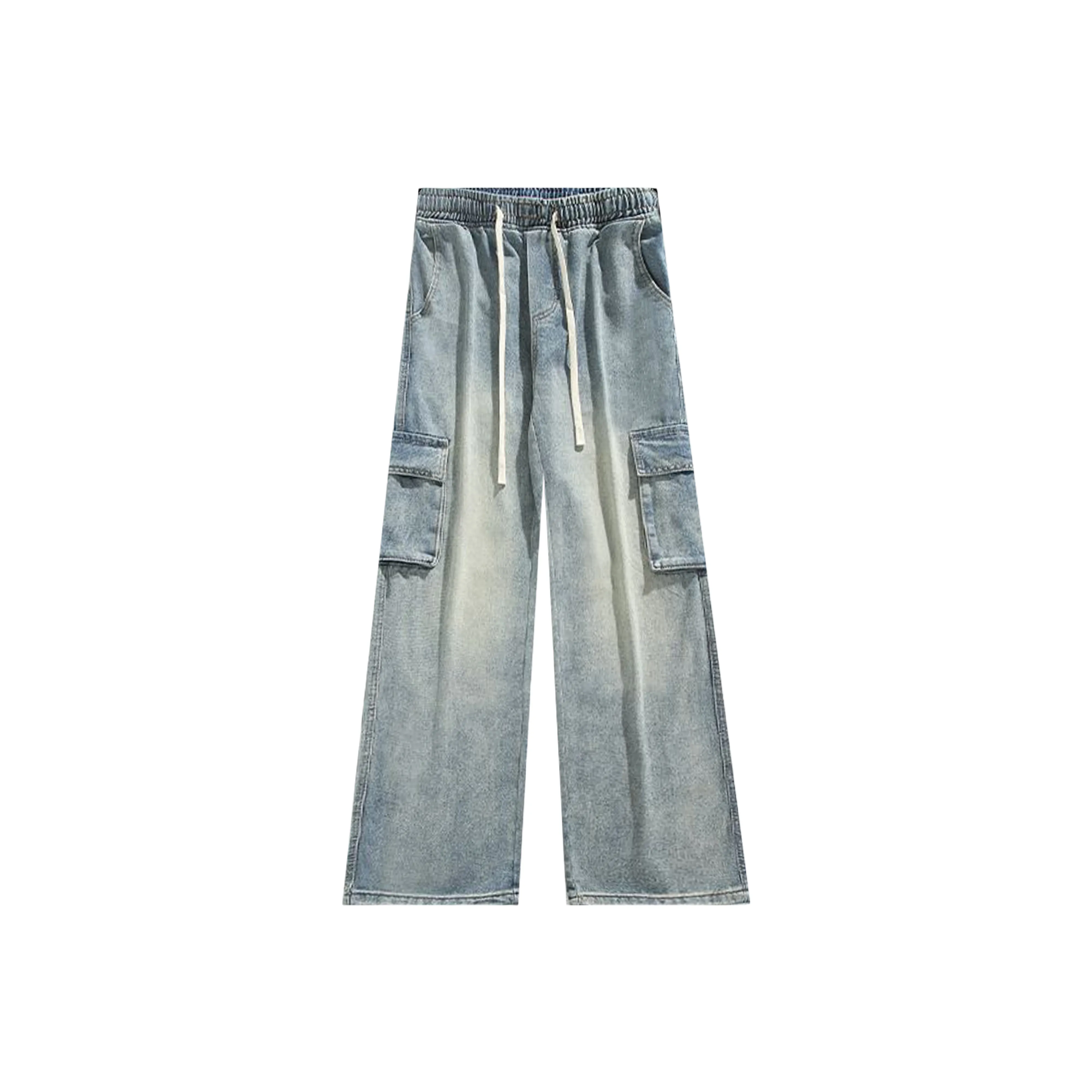Jeans Dritti In Denim Distressed 24cm