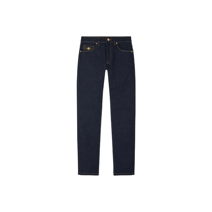 VERSACE Logo Patch Straight Leg Jeans