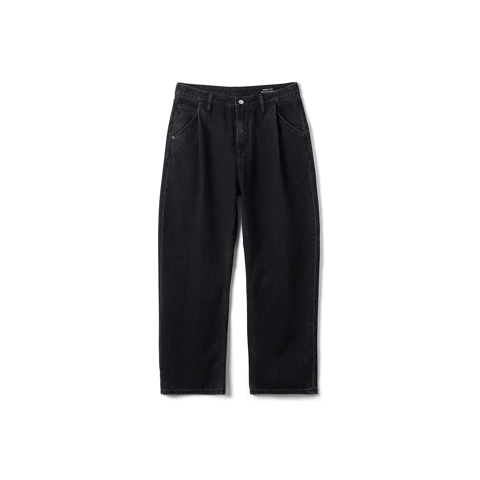 SIMWOOD Washed Charcoal Black Baggy Fit Men's Jeans SIMWOOD Вымытые Угольный Черный Baggy Форма Мужские Джинсы