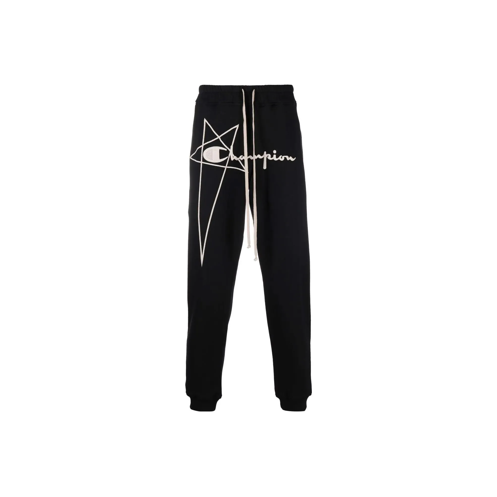 RICK OWENS Logo embroidered Cotton Track Pants