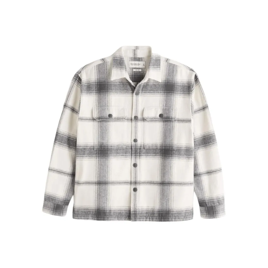 Abercrombie＆Fitch Jackets Coats Men's Gray Plaid