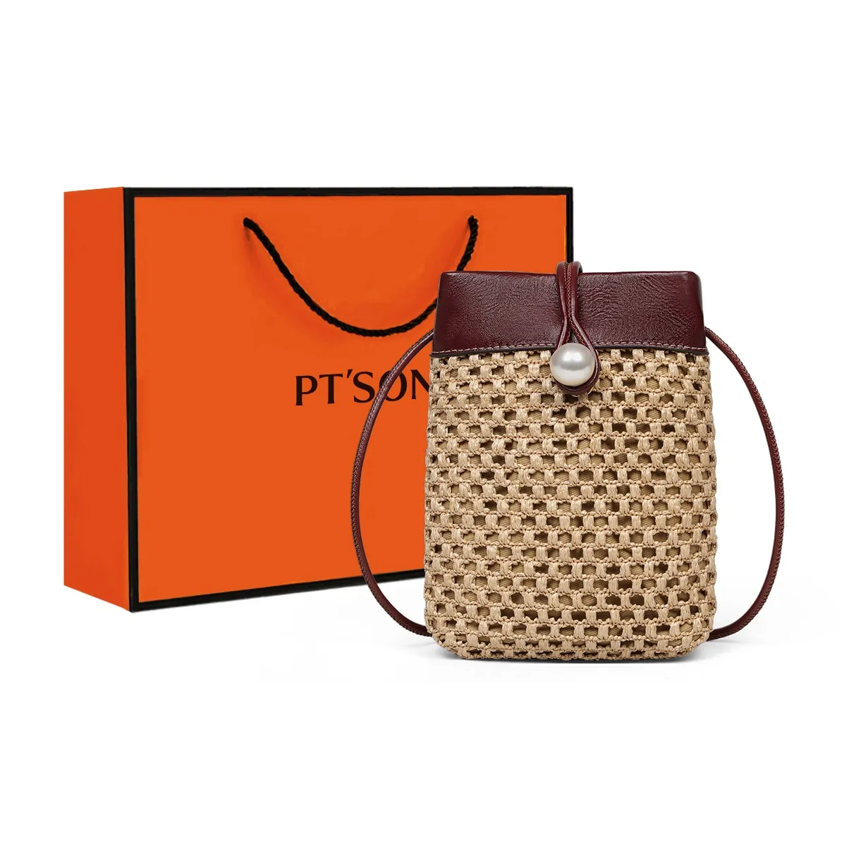 PT'SON Полиэтилен PE Подмышечная Сумка на Плечо Стандартная Женская Кофейного Цвета