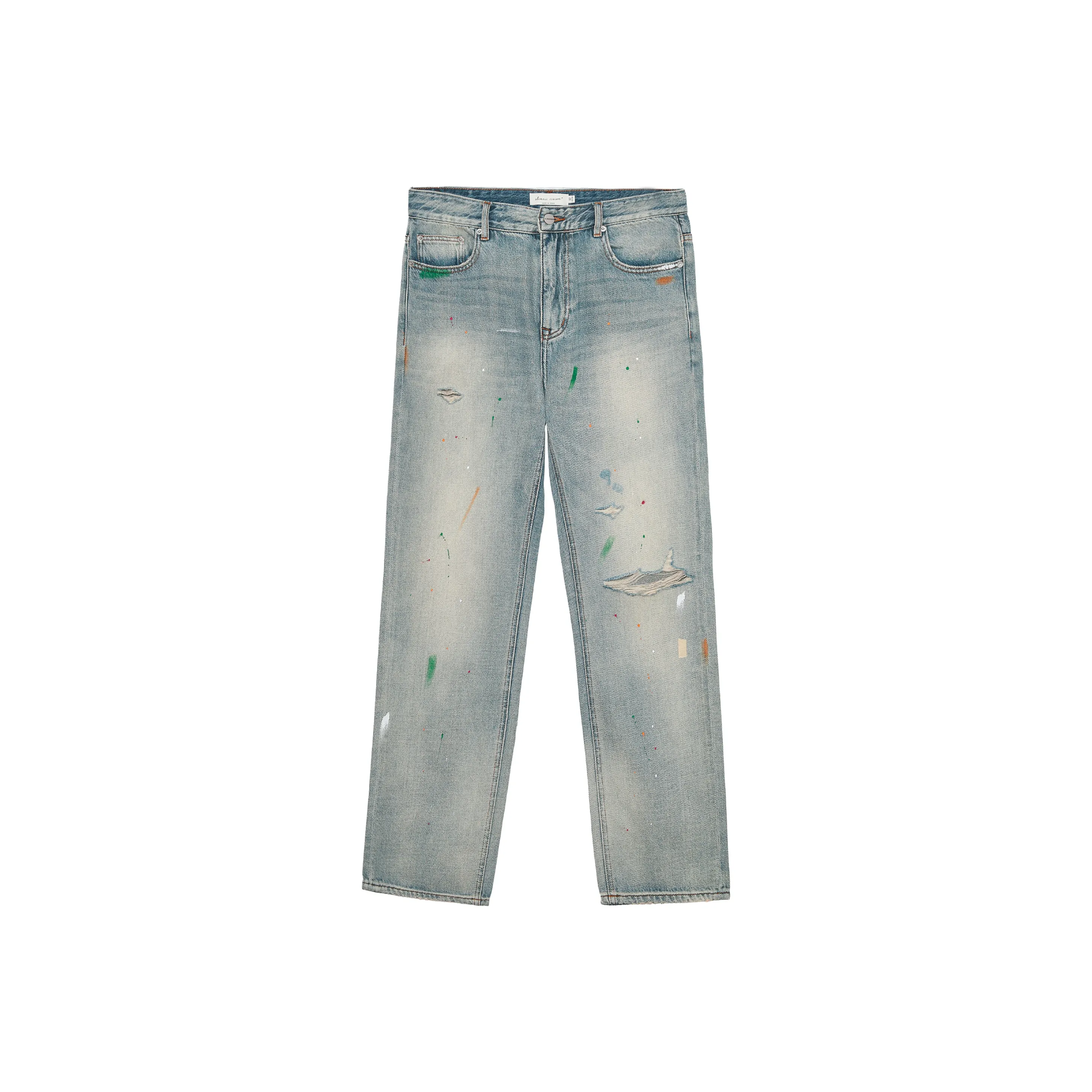 CLIMAX VISION Джинсы унисекс с эффектом клякс чернил