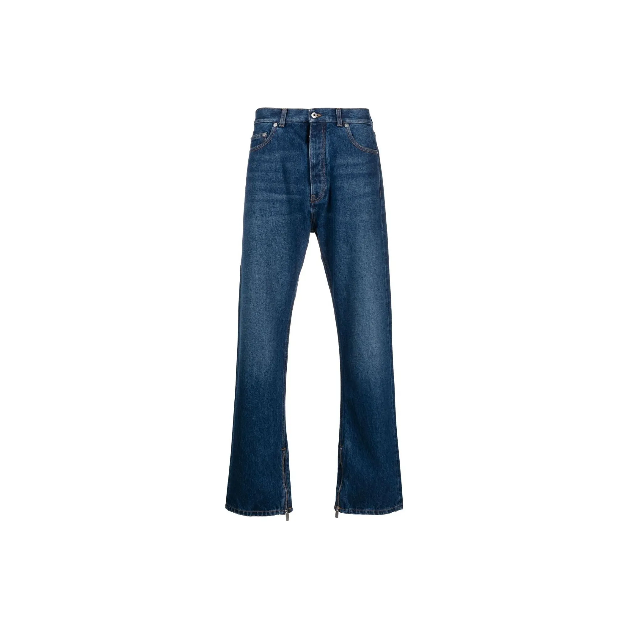 OFF WHITE High Waist Straight Leg Jeans