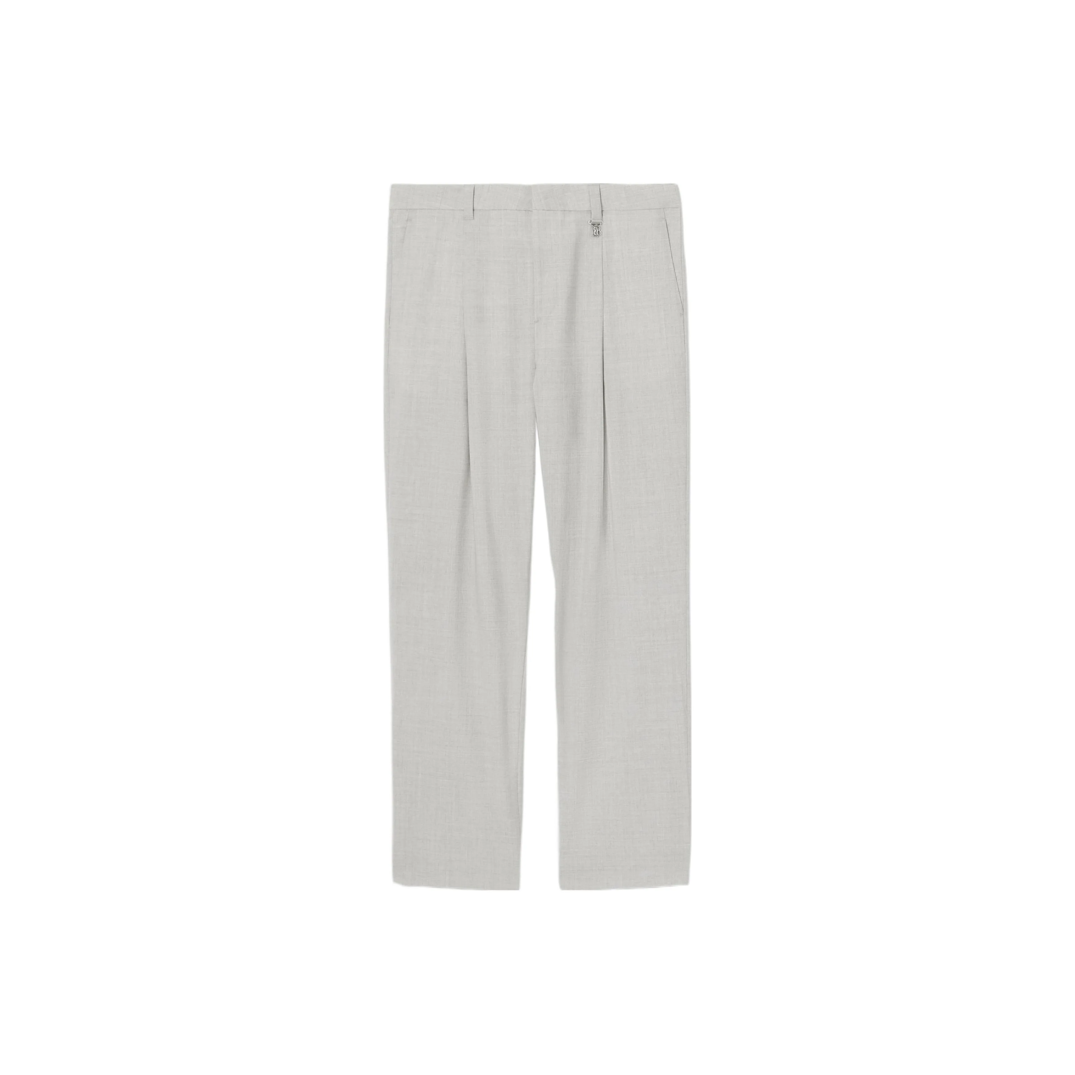 Burberry Monogram Motif Wool Wide Leg Trousers