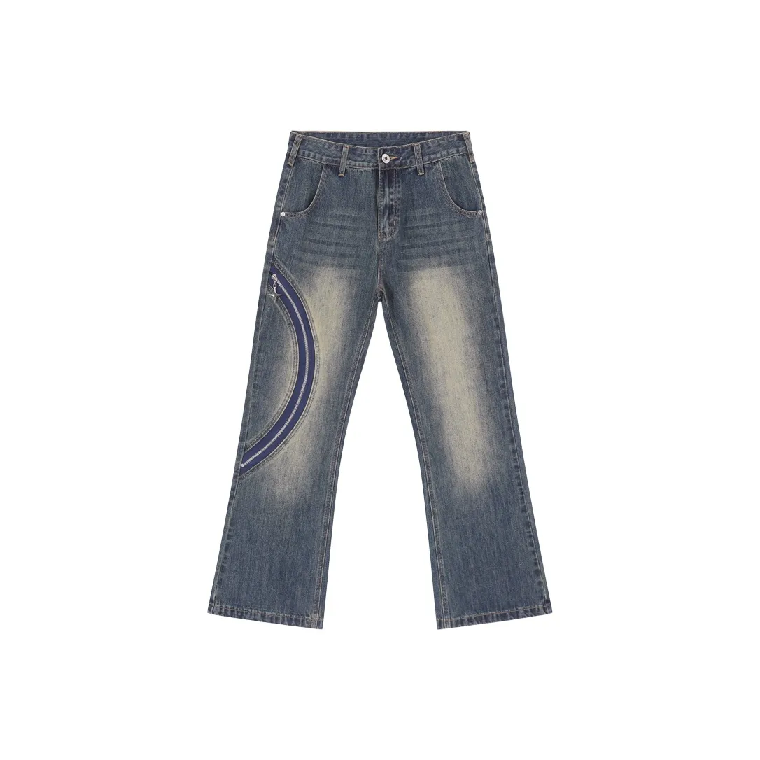 Voguo Relay Джинсы Унисекс Винтаж Синий