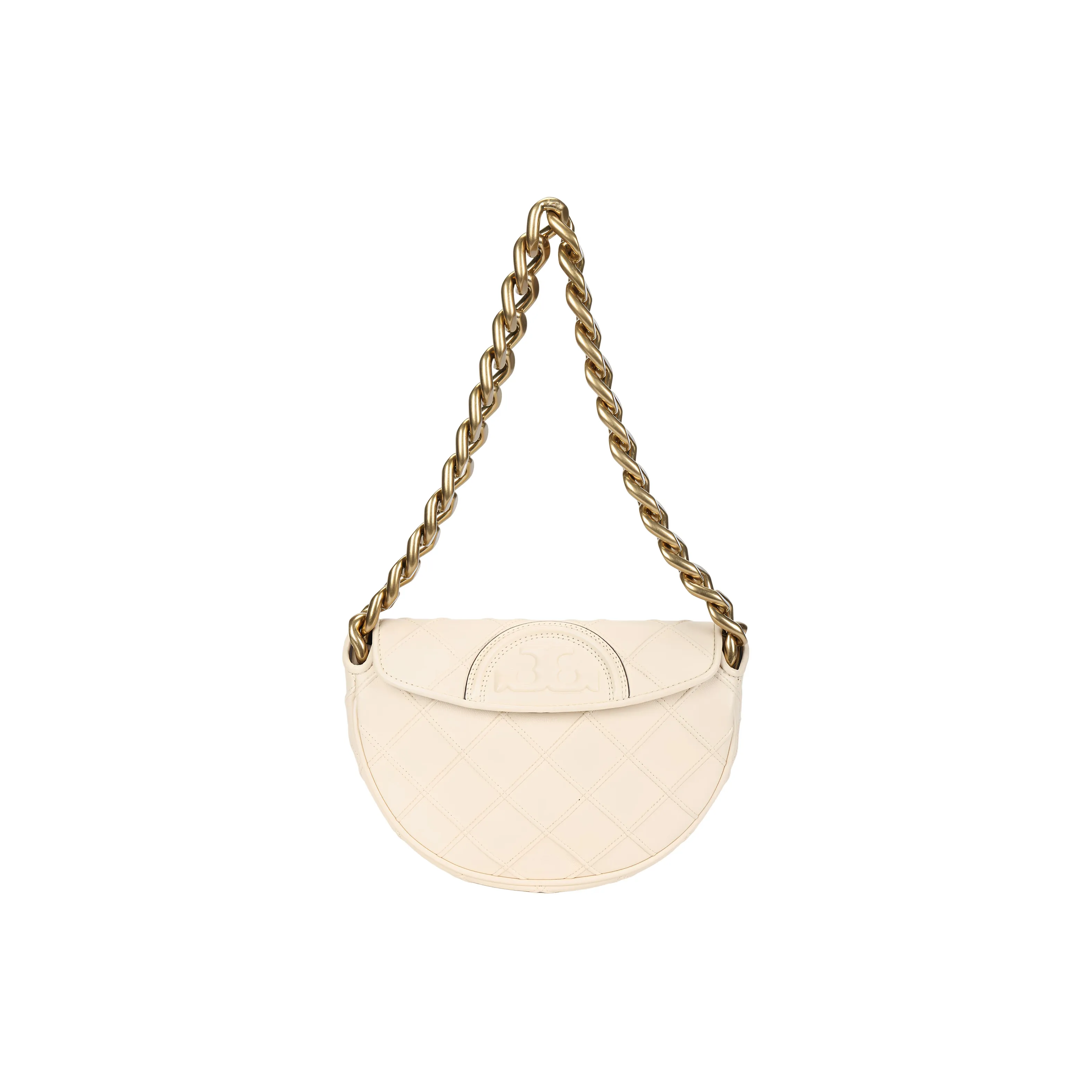 TORY BURCH Fleming Кожа New Moon Плечо Сумка Сумка через плечо Мини Женская Кремово-белая