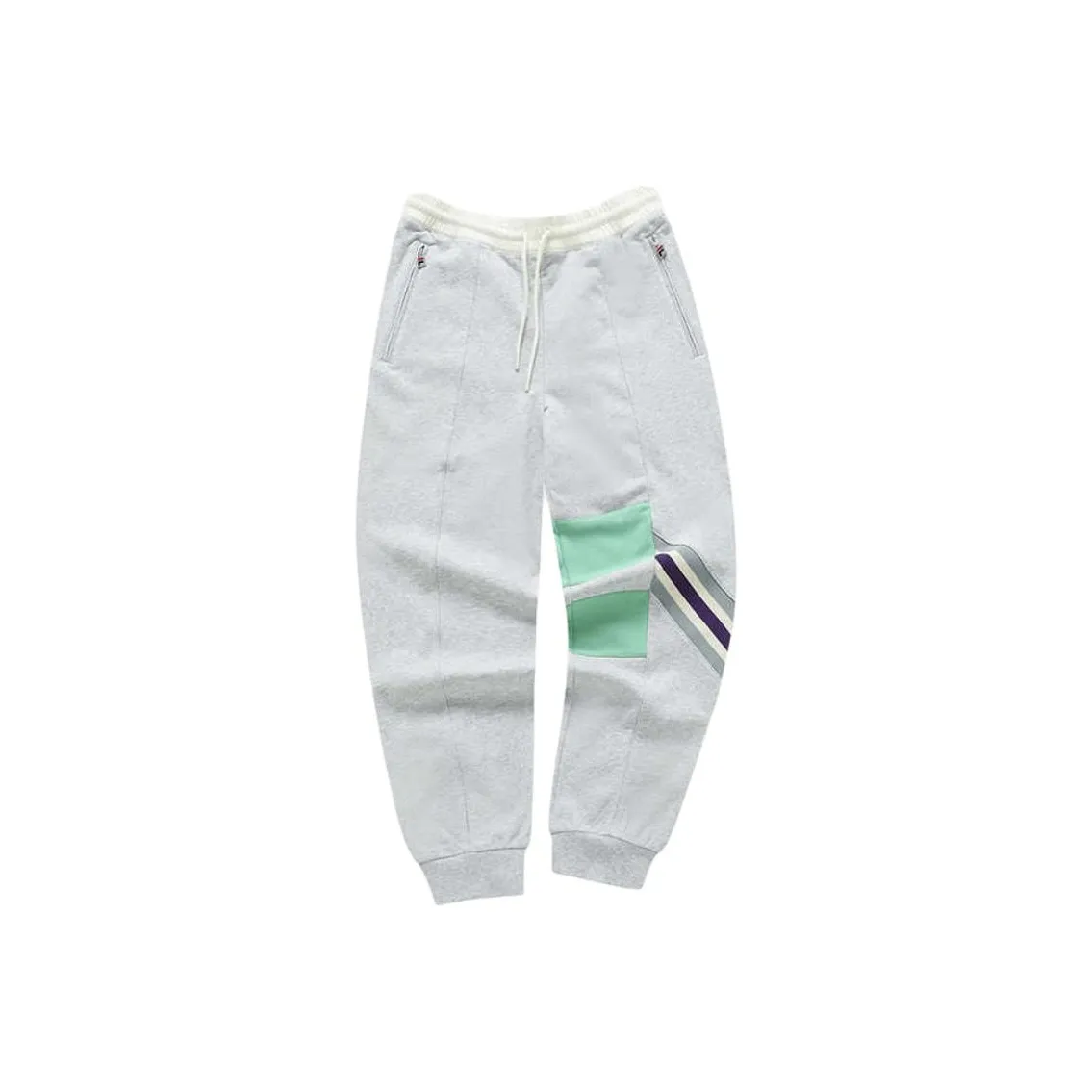 FILA FUSION x FACETASM Вязаные тренировочные брюки мужские серебряный цветочный дизайн серый