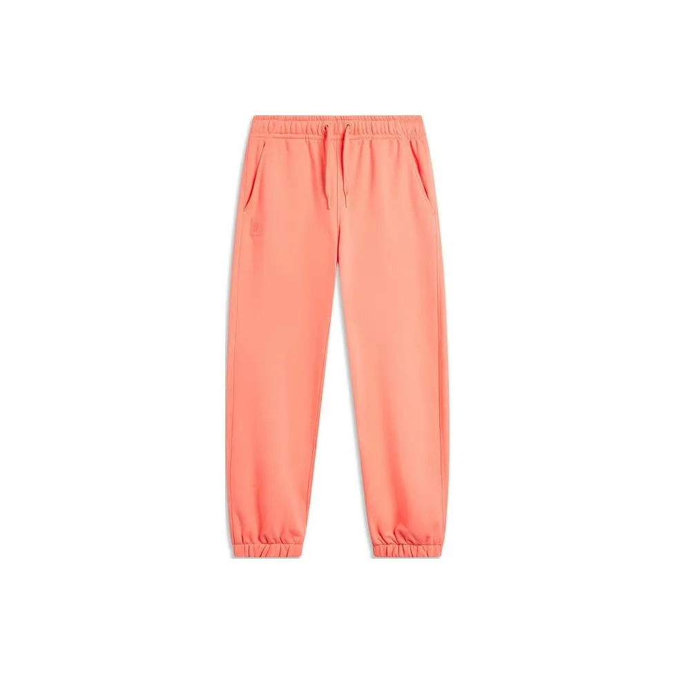 LiNing Sports Trend Series Knitted Sweatpants Men's Morning Glory Orange