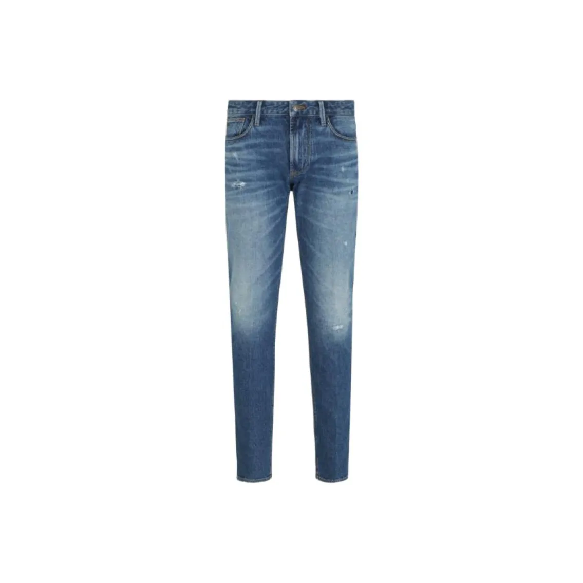 EMPORIO ARMANI J06 Slim fit Washed Stretch denim Jeans With Rips And Veining