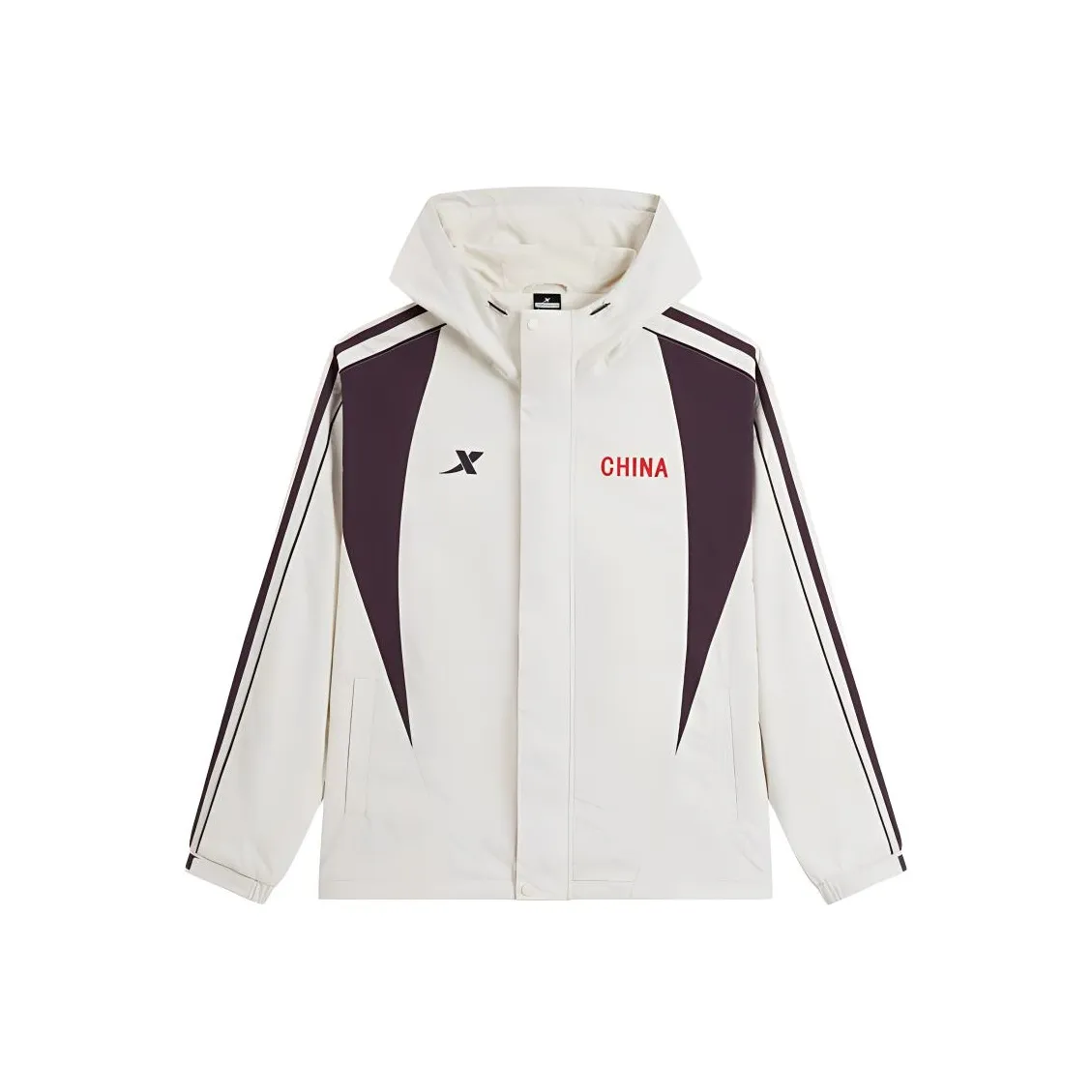 XTEP Тренчкот Унисекс Хлопок Белый Сливовый Черный